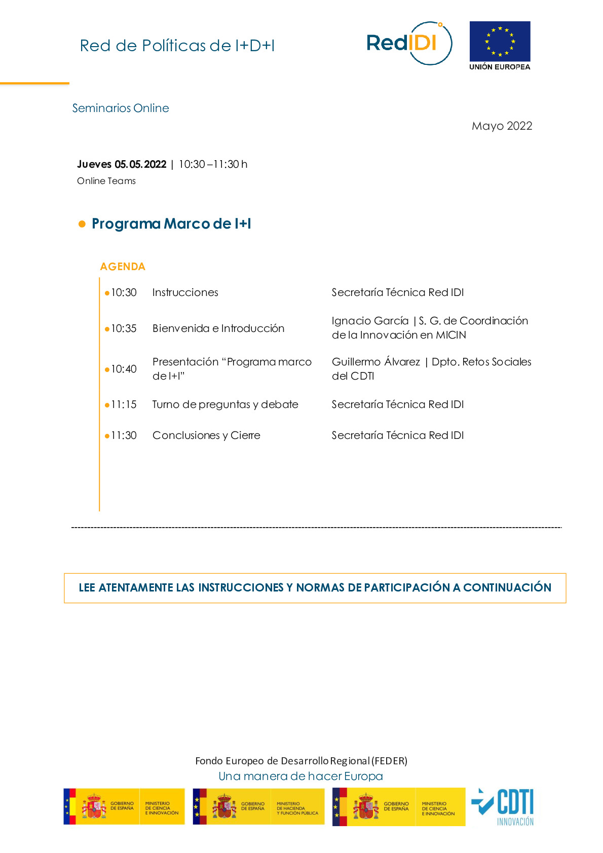 Agenda Programa Marco I+I_Red IDI_20220505