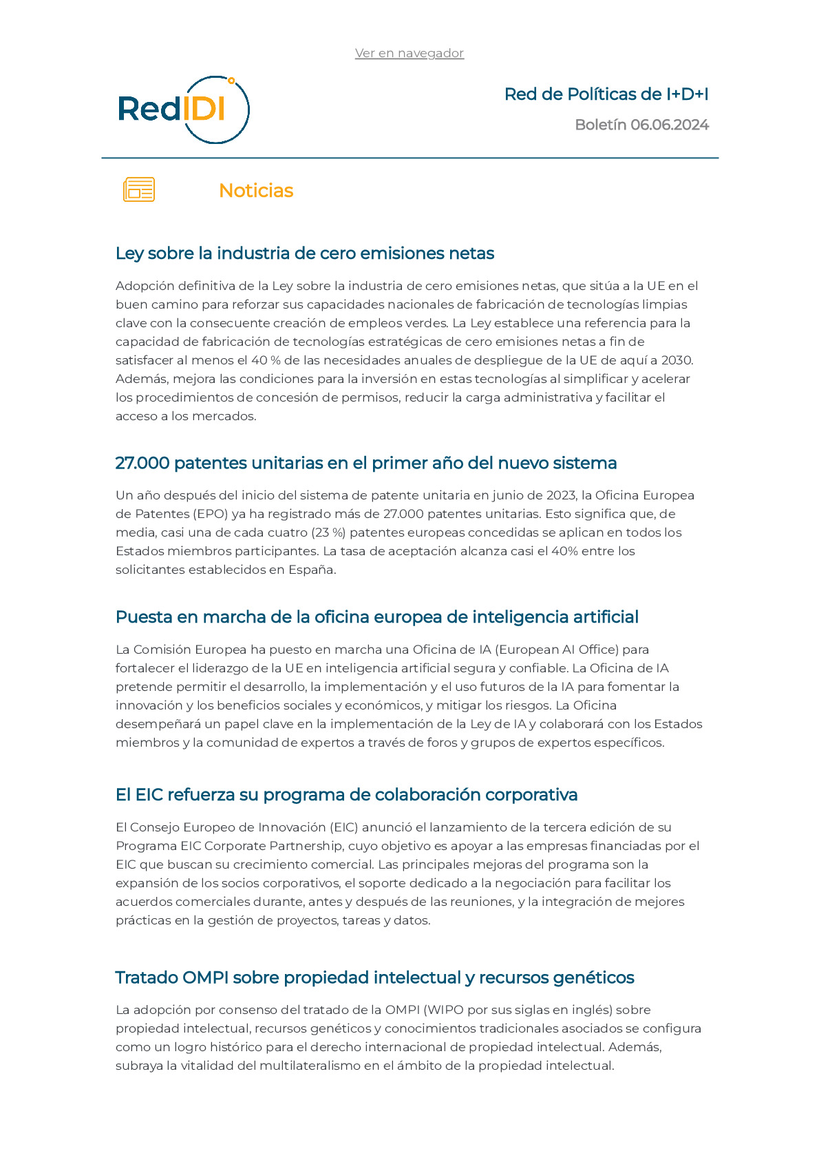 Boletín de actualidad 06.06.2024 de la Red IDI